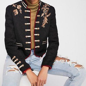 Free People Lauren Navy Band Jacket- Size Small